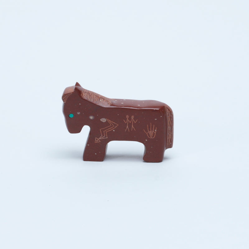 Ulysses Mahkee: Pipestone, Etched Horse