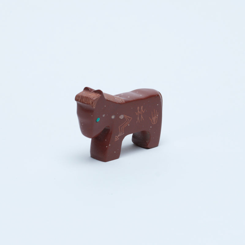 Ulysses Mahkee: Pipestone, Etched Horse