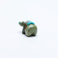 Sylvia Quam: Green Serpentine, Bear With Turquoise Gift