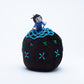 Marilyn Allapowa: Black velvet, Turquoise/Pink/Blue Beaded Pin Cushion