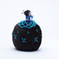 Marilyn Allapowa: Black velvet, Turquoise/Pink/Blue Beaded Pin Cushion