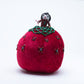 Marilyn Allapowa: Red velvet, Green/Pink/Brown Beaded Pin Cushion