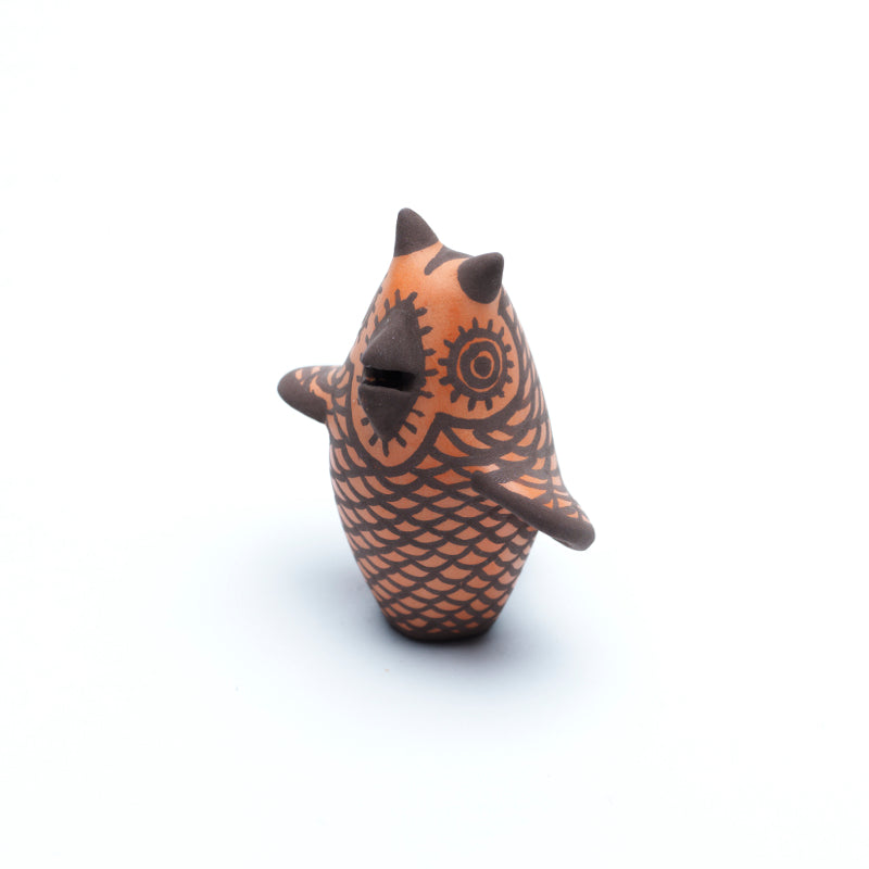 Carlos Laate: Clay Pottery, Brown Mini Owl