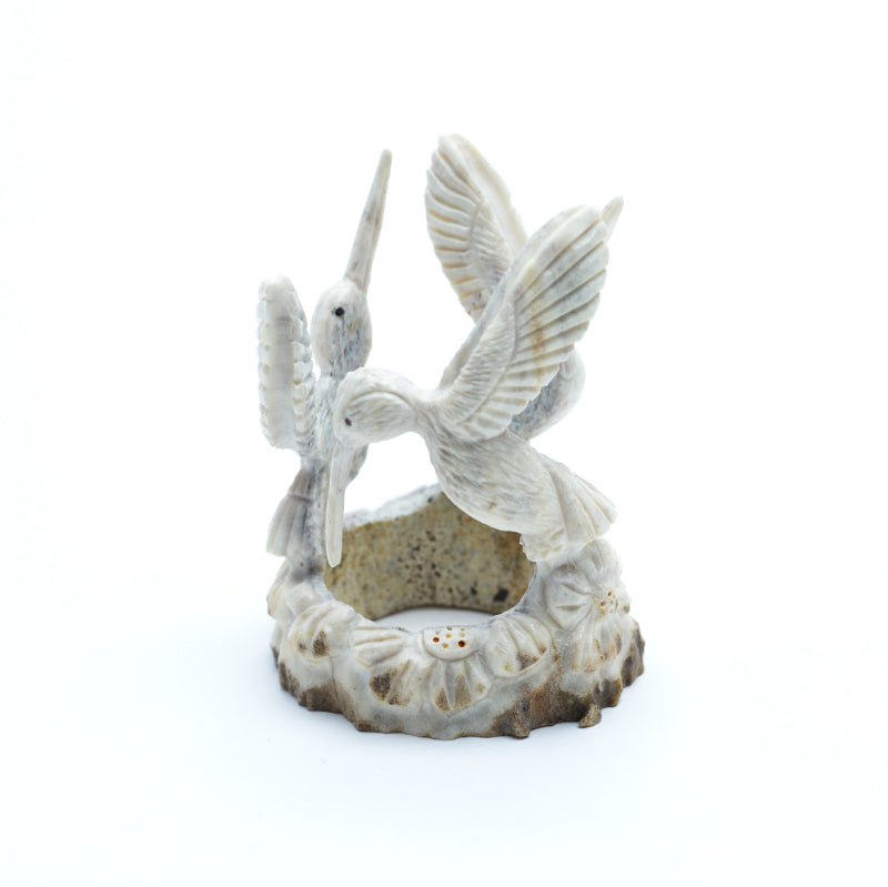 Christopher Peina: Antler, Three Hummingbirds On Flower Base