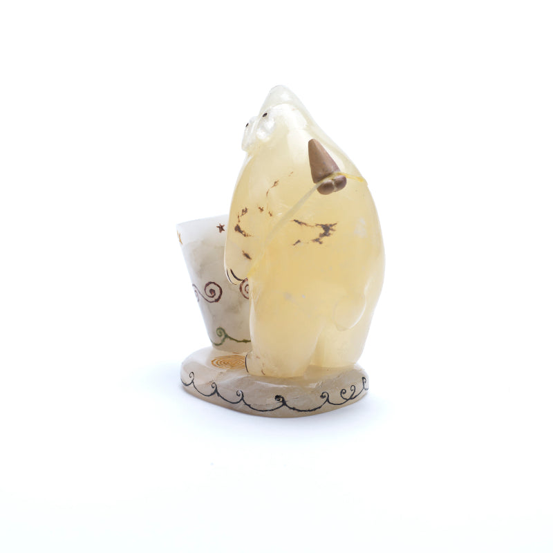 Rickson Kallestewa: Alabaster, Bear with Offering Jar