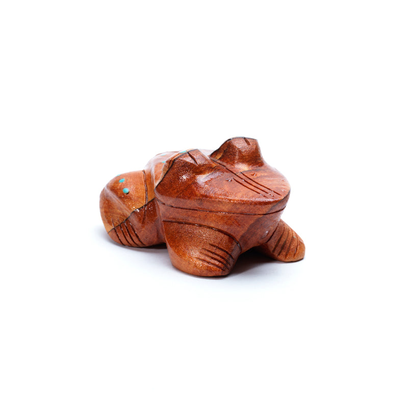 Louise Ponchuella: Sedona Sandstone, Frog with Turquoise Inlay