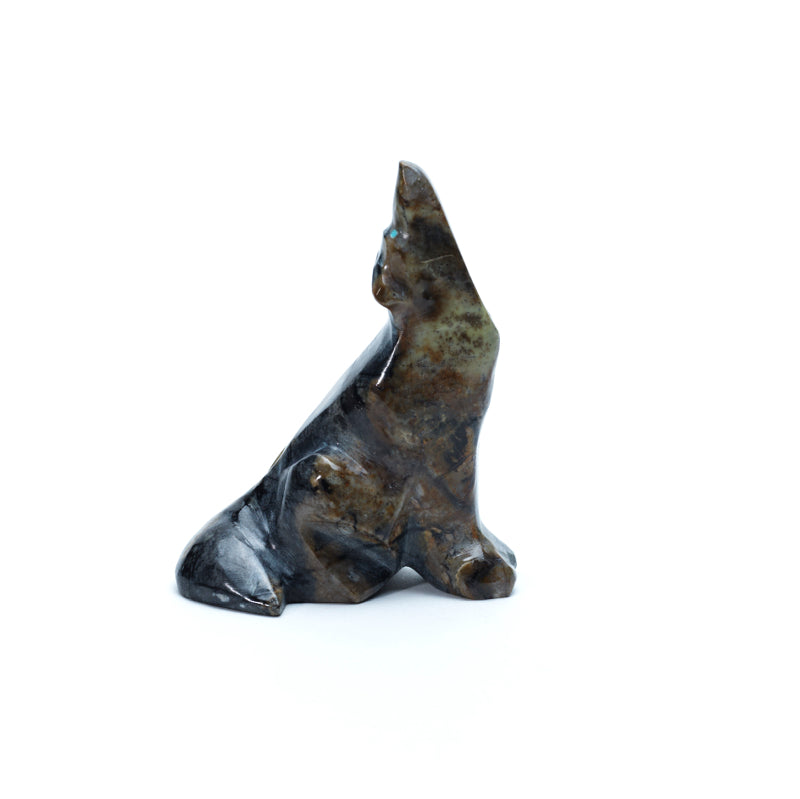 Calbert Bowannie: Picasso Marble, Howling Coyote