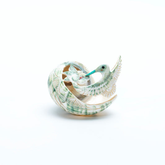 Unknown Artist: Green Snail Shell, Hummingbird