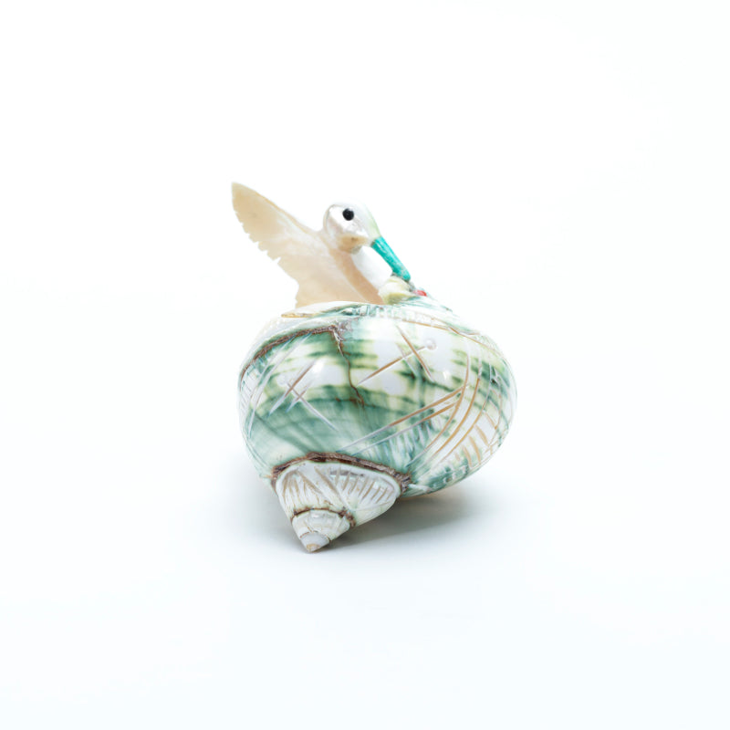 Unknown Artist: Green Snail Shell, Hummingbird