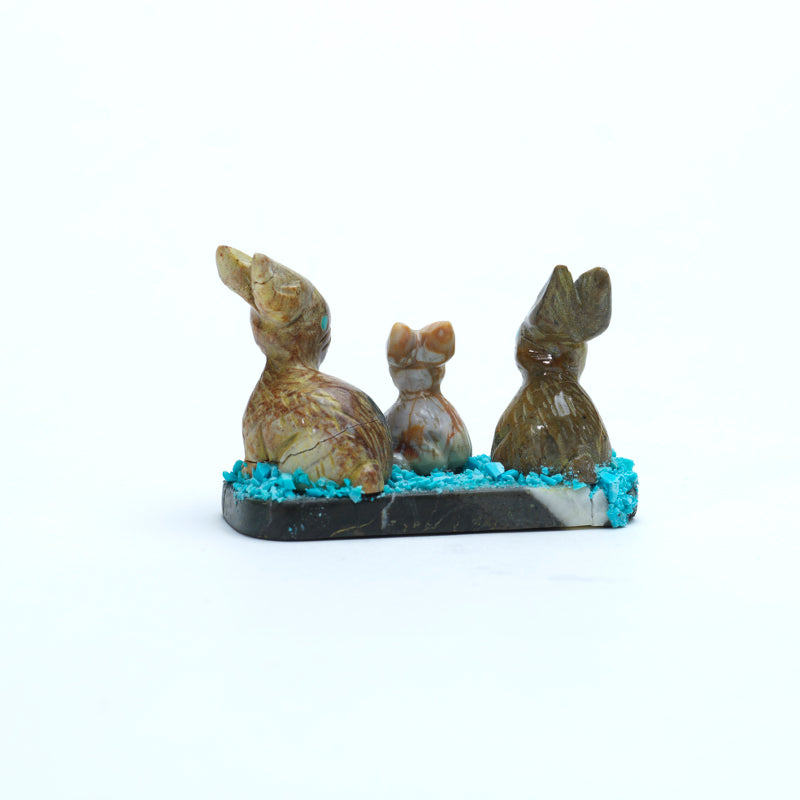 Stafford Chimoni: Picasso Marble, Rabbit Family on Marble Base