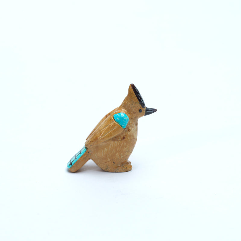 Freddie Leekya: Zuni Stone/Penn shell/Turquoise, Blue Jay