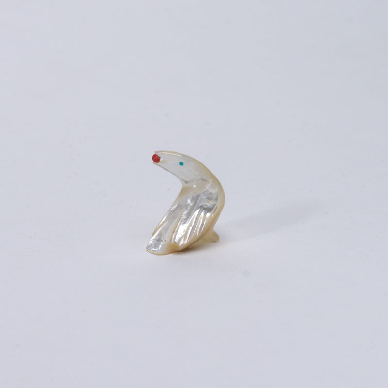 Calvert Bowannie: Mother Of Pearl, Raven with Coral Ball
