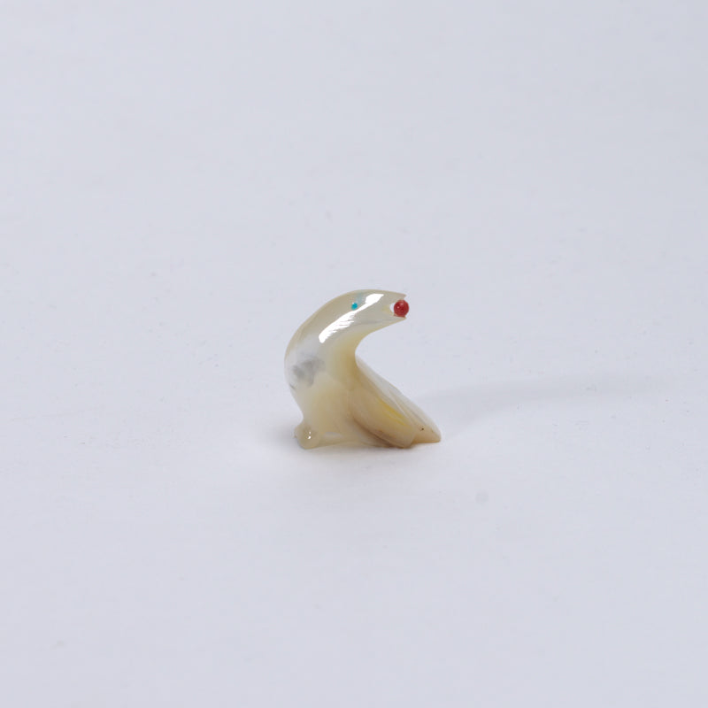 Calvert Bowannie: Mother Of Pearl, Raven with Coral Ball