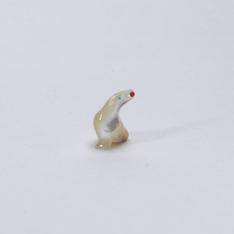 Calvert Bowannie: Mother Of Pearl, Raven with Coral Ball