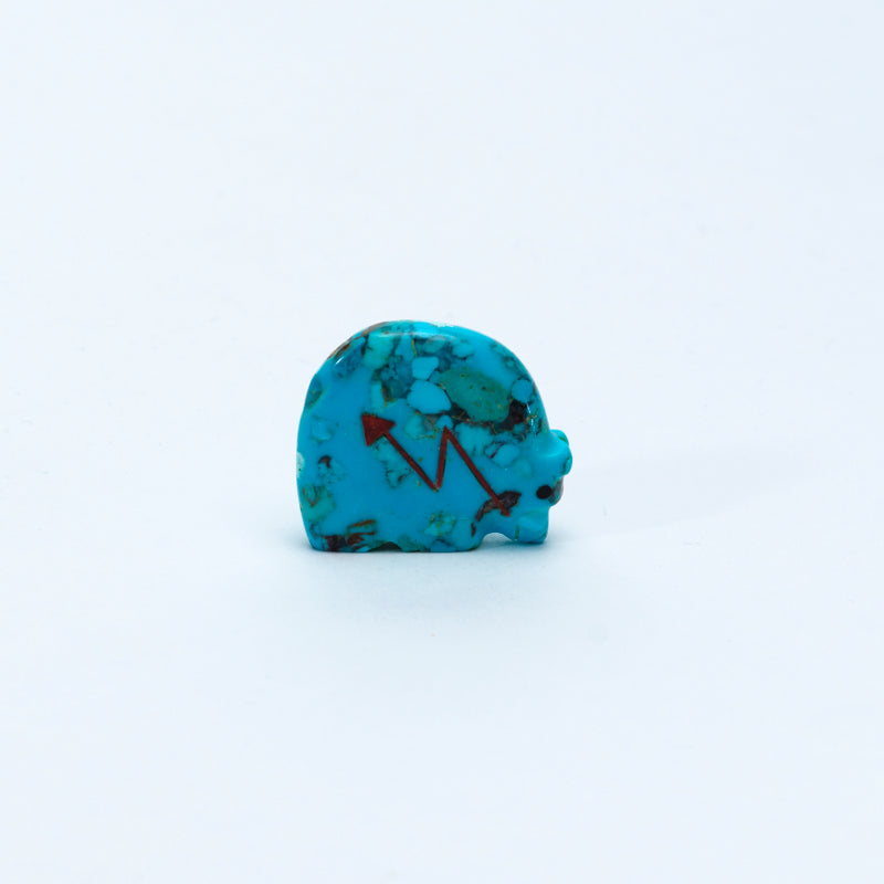 Andres Lementino: Turquoise, Bear w/ Coral Heartline