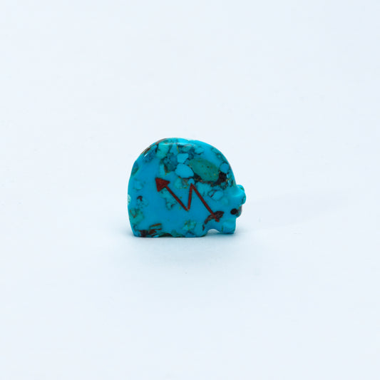 Andres Lementino: Turquoise, Bear w/ Coral Heartline