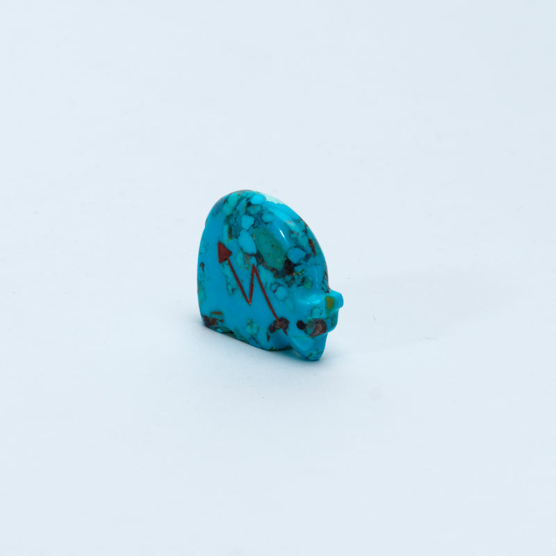 Andres Lementino: Turquoise, Bear w/ Coral Heartline