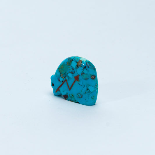 Andres Lementino: Turquoise, Bear w/ Coral Heartline