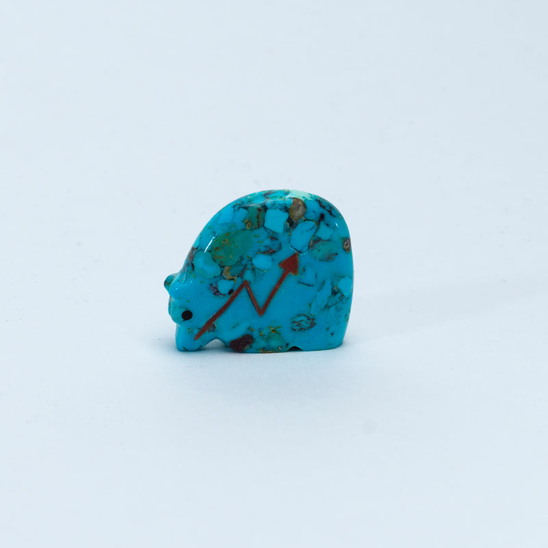 Andres Lementino: Turquoise, Bear w/ Coral Heartline