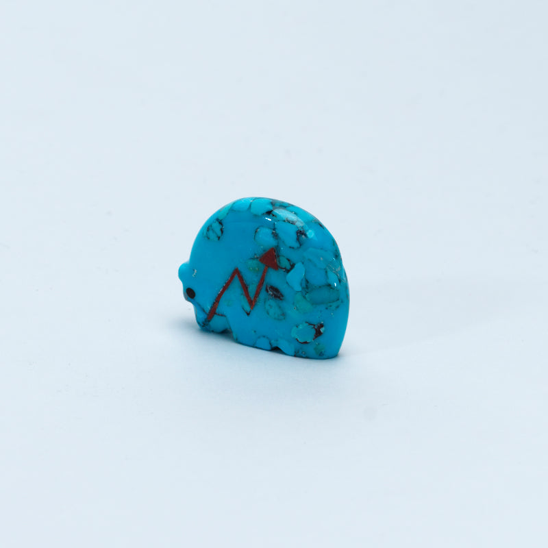 Andres Lementino: Turquoise, Bear w/ Coral Heartline#3