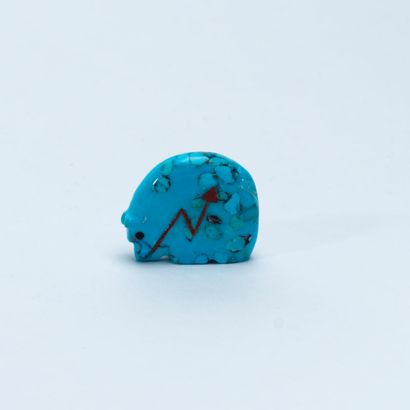 Andres Lementino: Turquoise, Bear w/ Coral Heartline#3