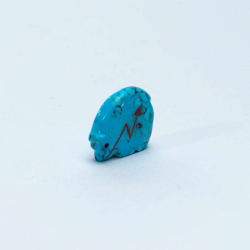 Andres Lementino: Turquoise, Bear w/ Coral Heartline#3