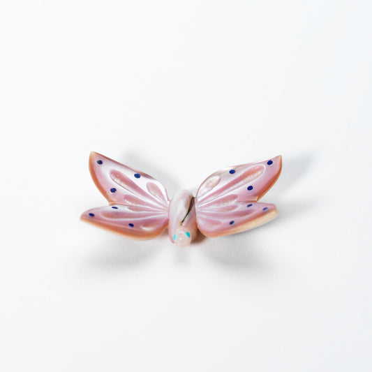 Clissa Martin: Pink Mussel Shell with Lapis Inlay, Butterfly