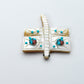 Danette Laate: Mother of Pearl with Sun Face Inlay & Turquoise, Dragonfly