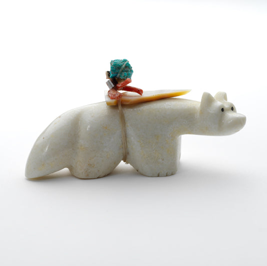 Daryl Shack: White Marble, Wolf with Bundle