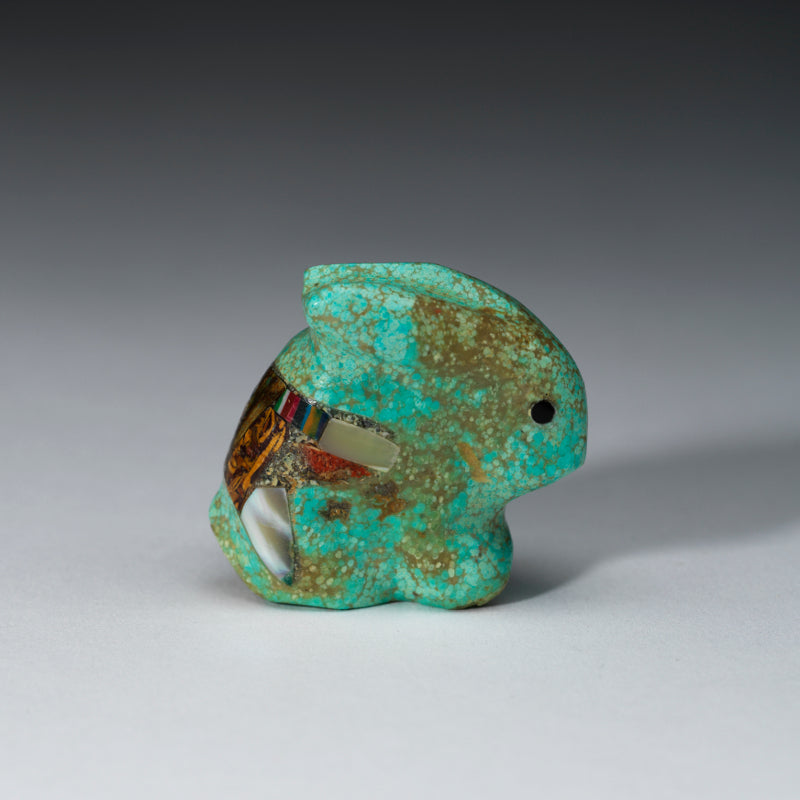 Jayne Quam: Turquoise, Rabbit with Mosaic Inlay – Zuni Artist Resource Team