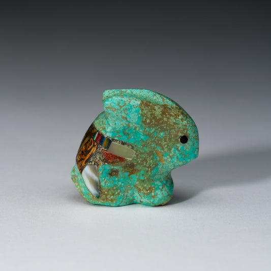 Jayne Quam: Turquoise, Rabbit with Mosaic Inlay