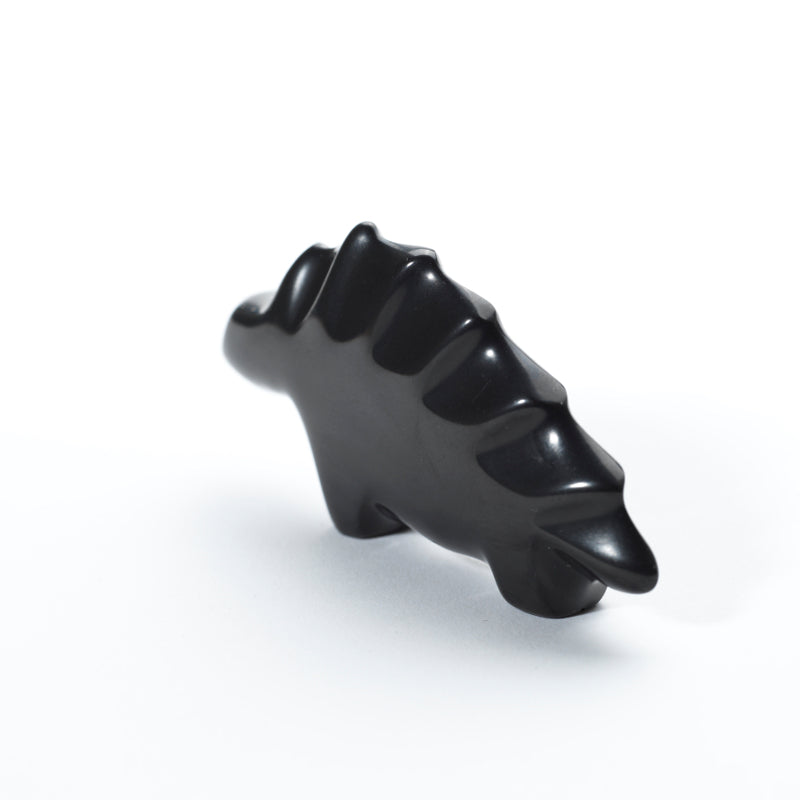 Herbert Halate: Jet with Turquoise Eyes, Stegosaurus Dinosaur