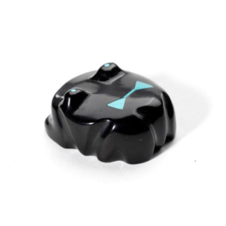 Clayton & Abby Panteah: Jet, Frog With Turquoise Eyes Inlay – Zuni ...