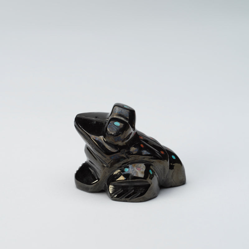 Louise Ponchuella: Silverado Jet, Frog with Turquoise & Coral Inlay ...