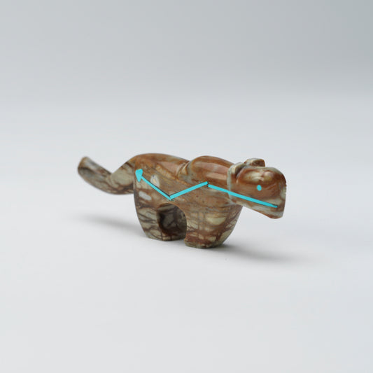 Kenric Laiwekate: Picasso Marble, Mountain Lion With Turquoise Heartline