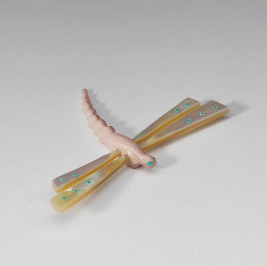 Clissa Martin: Mother of Pearl with Pink Mussel Shell, Dragonfly