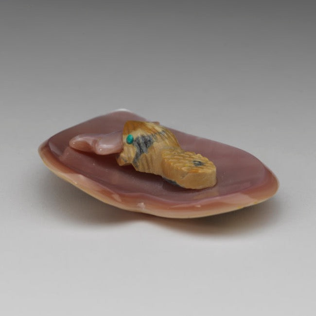 Pink Mussel Shells Angel Yatsayte: Pink Mussel Shell, Beaver on a Lilly Pad shell – Zuni ...