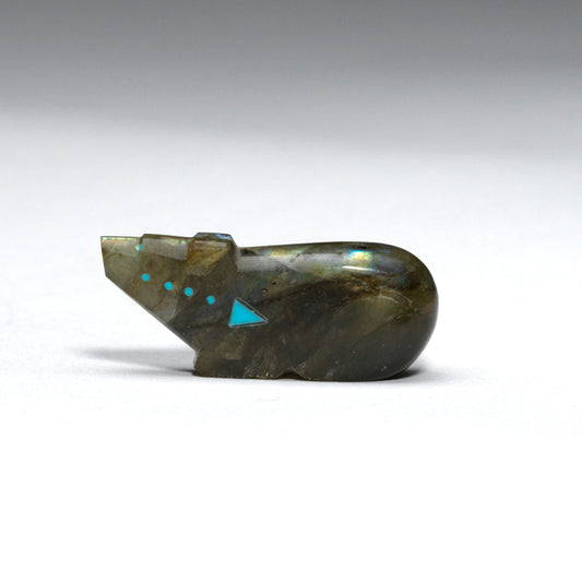 Clayton & Abby Panteah: Labradorite, Bear  Dotted Turquoise Heartline