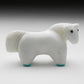 Hayes Leekya: White Marble with Turquoise Hooves, Horse