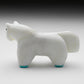 Hayes Leekya: White Marble with Turquoise Hooves, Horse