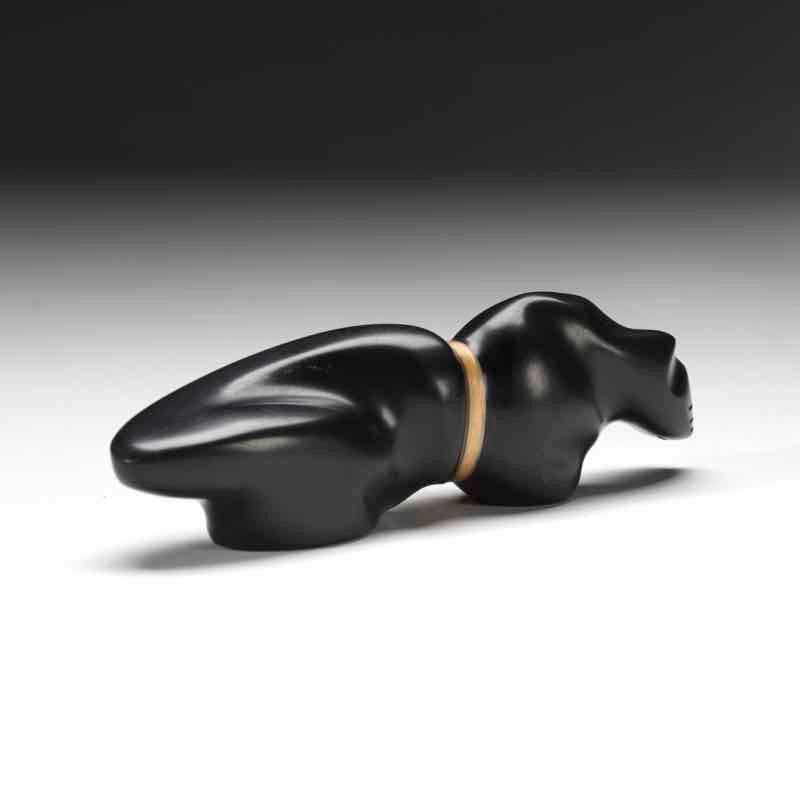 Herbert Halate: Black Jet with Turquoise eyes, Mountain Lion